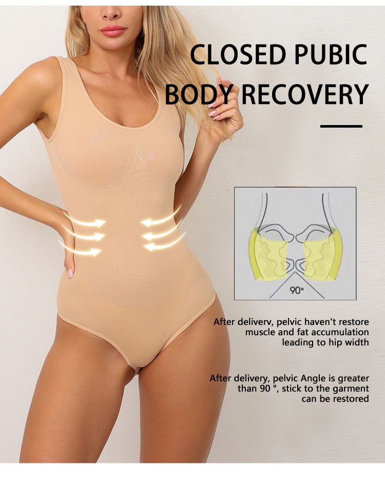 Plus Size Seamless One-piece Corset Women's T-shaped Belly Pants