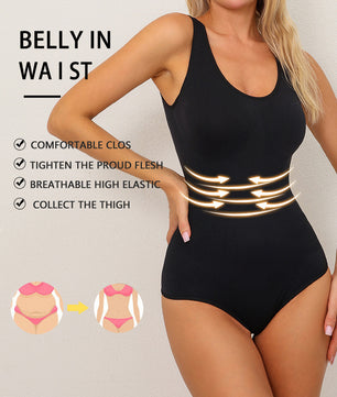 Plus Size Seamless One-piece Corset Women's T-shaped Belly Pants