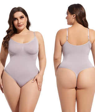 Women's Fashion Simple Seamless Body Shaping Breasted Elastic Jumpsuit