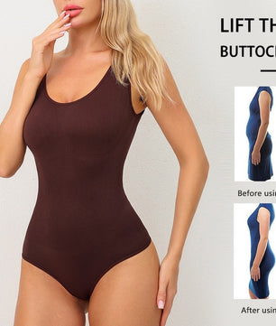 Plus Size Seamless One-piece Corset Women's T-shaped Belly Pants